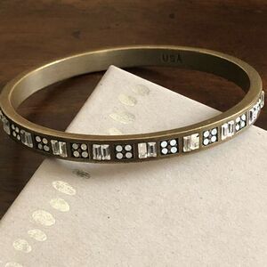 SILPADA Modern MAVEN Swarovski Crystal Accented Brass Bangle NIB